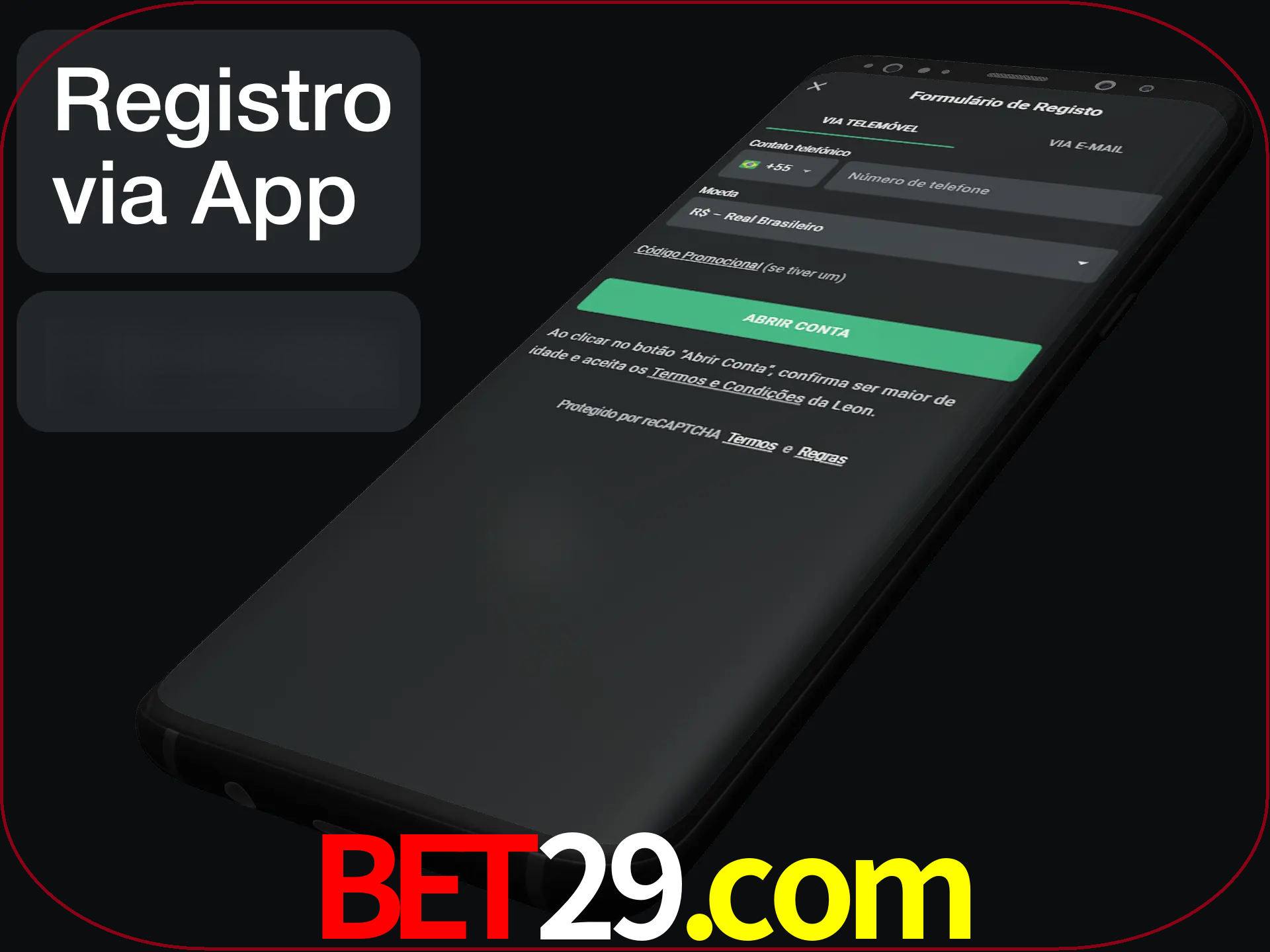 Registre-se quiclly em LeonBet usando o aplicativo.